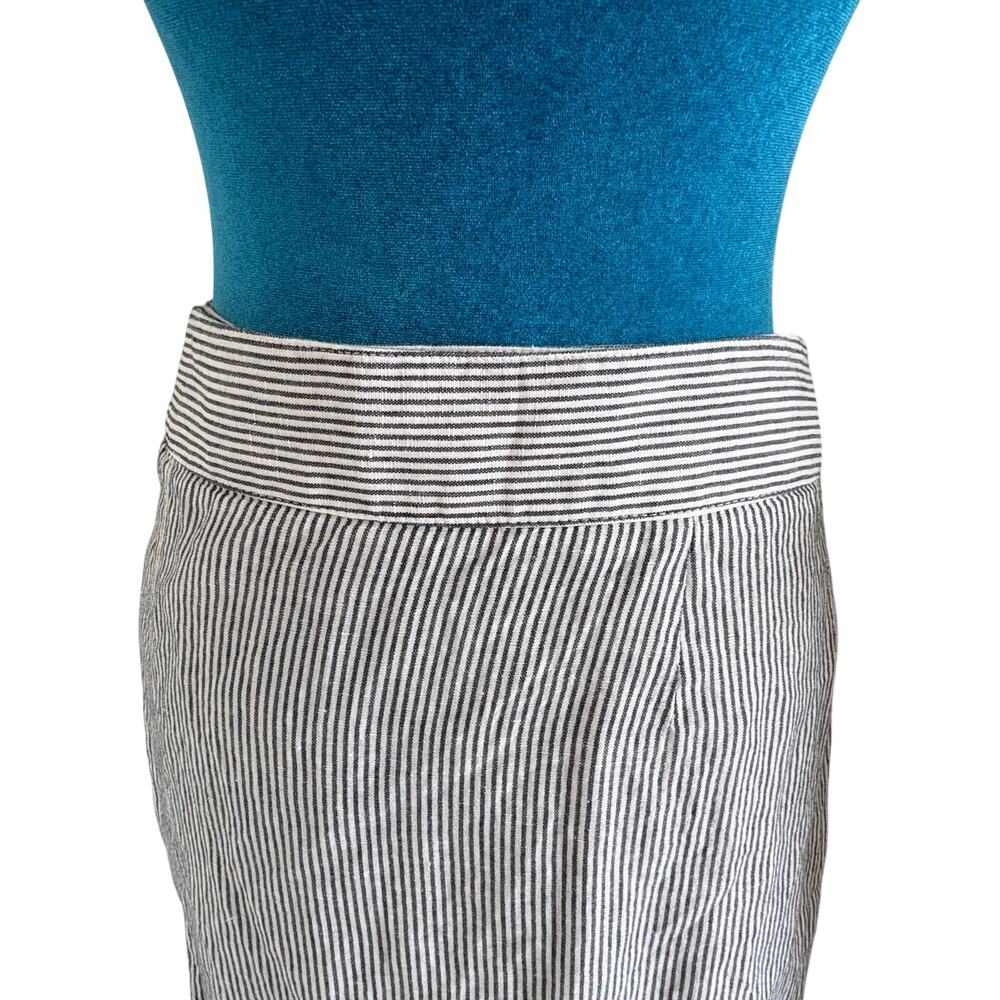 J Crew Oxford Stripe True Wrap Maxi Skirt Linen Cotton 4 - Picture 7 of 7